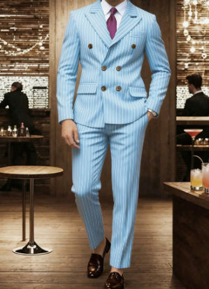 Mens Striped Business Suit Set