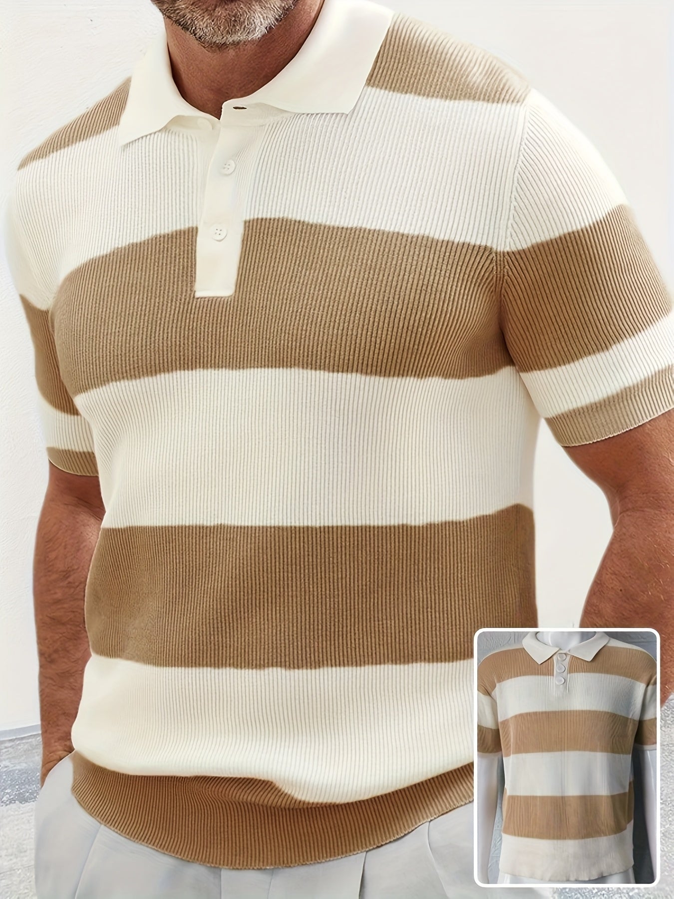 Men's Lapel Sweater Short Sleeve