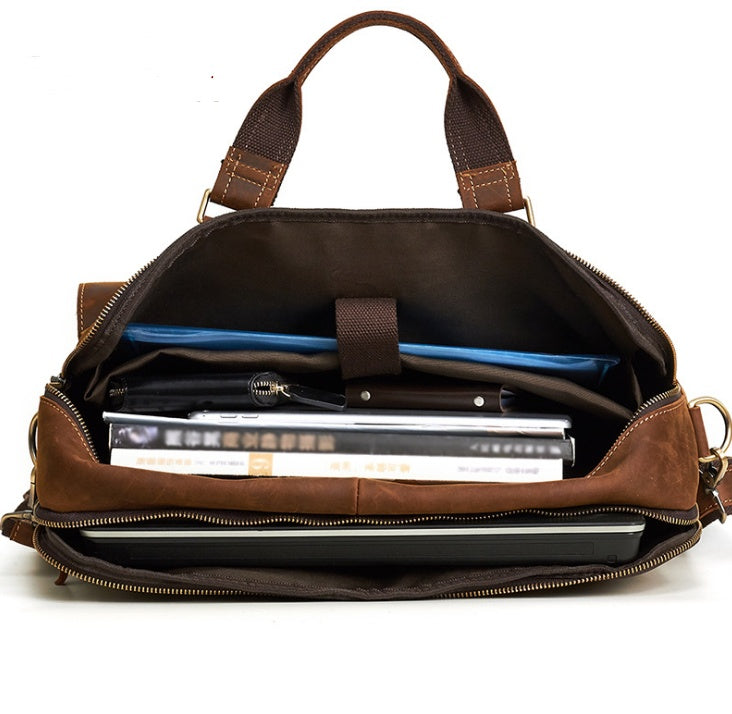 Men's lap top briefcase cowhide 15"