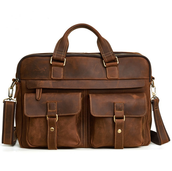 Men's lap top briefcase cowhide 15"