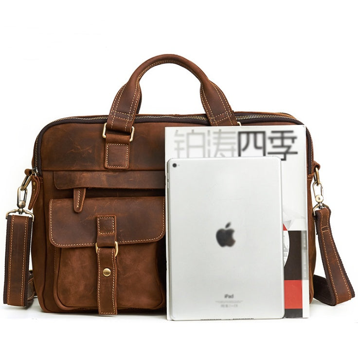 Men's lap top briefcase cowhide 15"