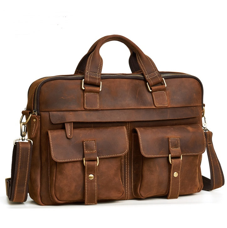 Men's lap top briefcase cowhide 15"