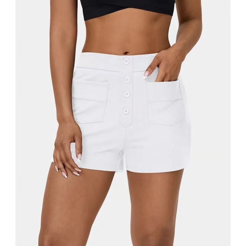 Polyester Mid-rise Shorts Women