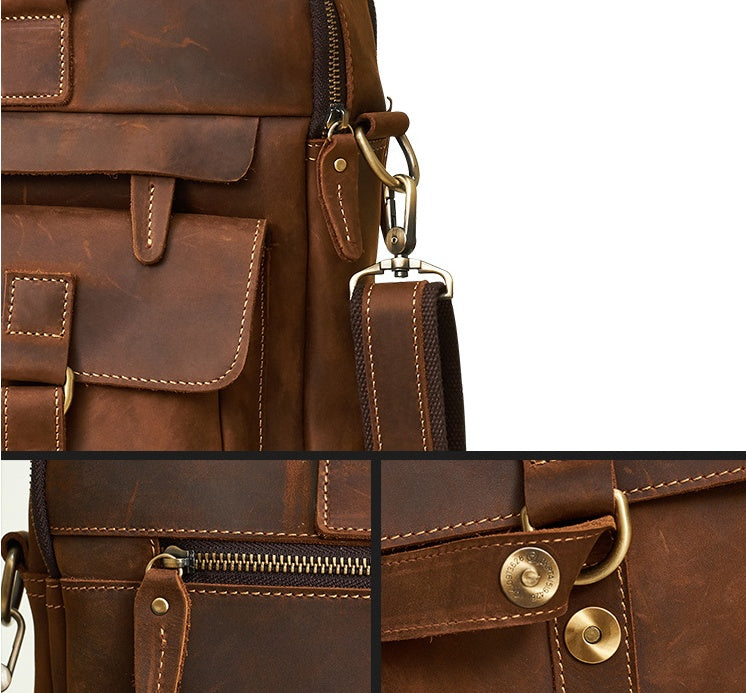 Men's lap top briefcase cowhide 15"