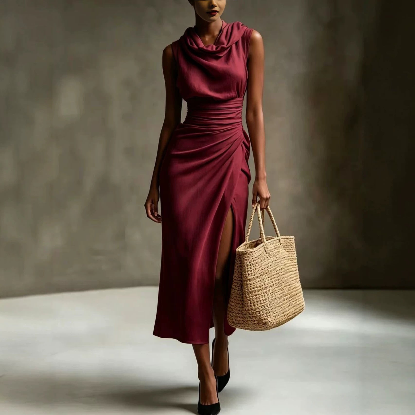 Elegant Midi Backless Dress