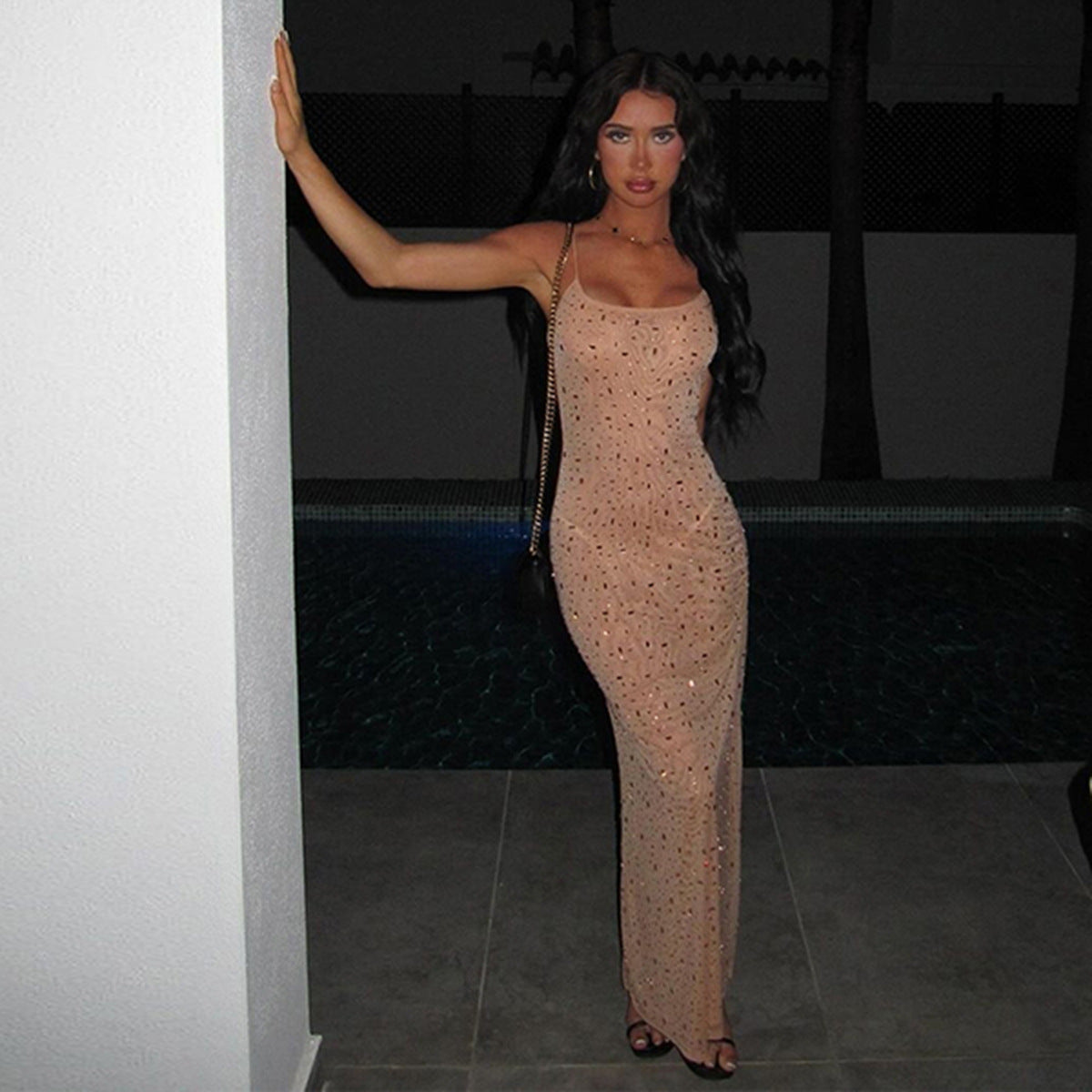 Sequined Off-Shoulder Dress
