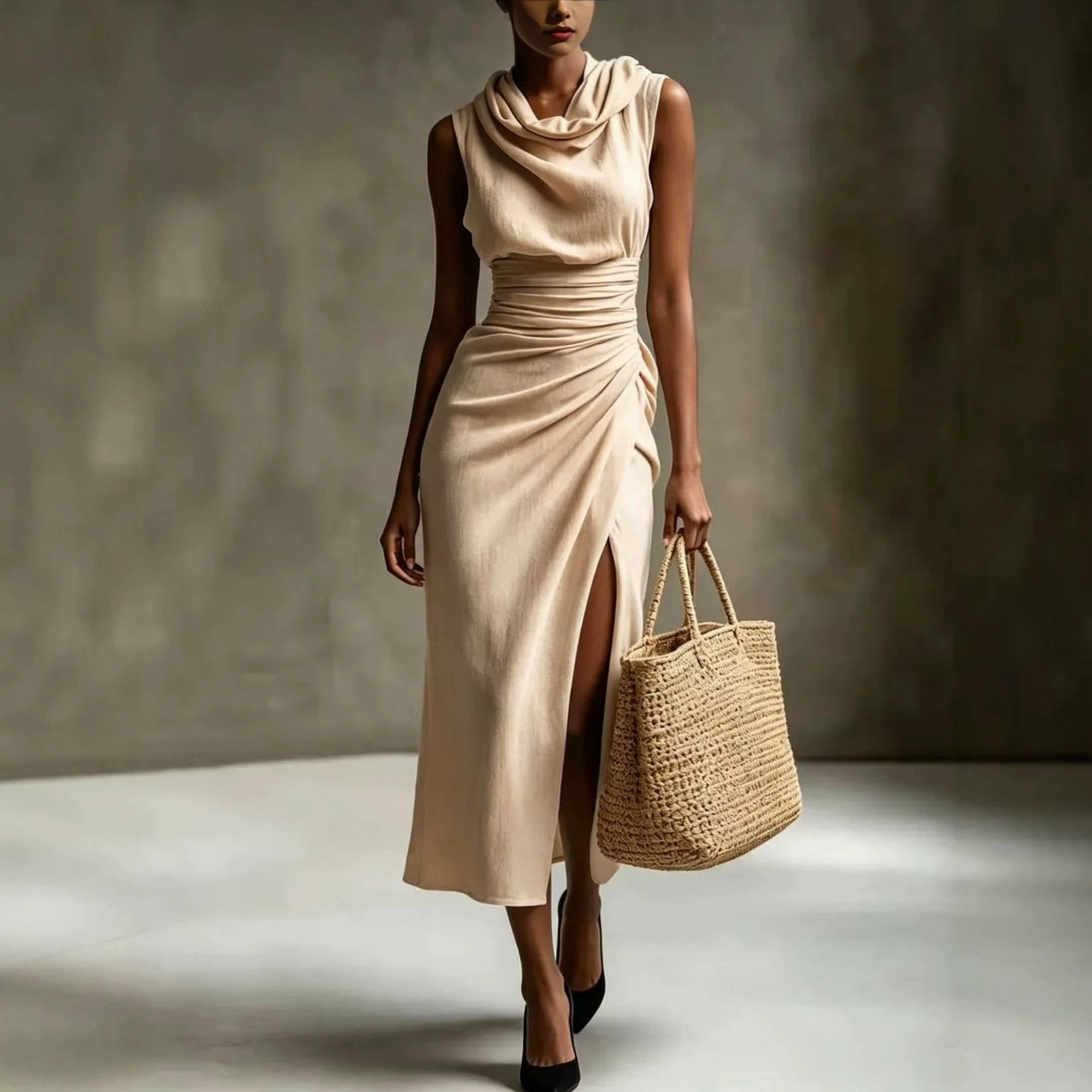 Elegant Midi Backless Dress