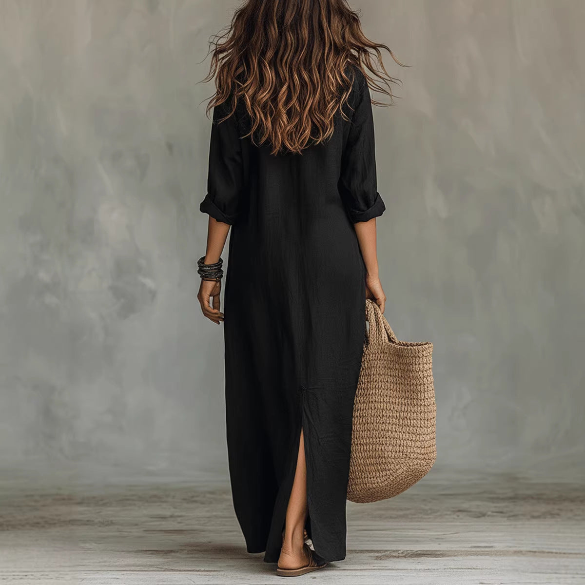 Long-sleeve Maxi Dress Casual