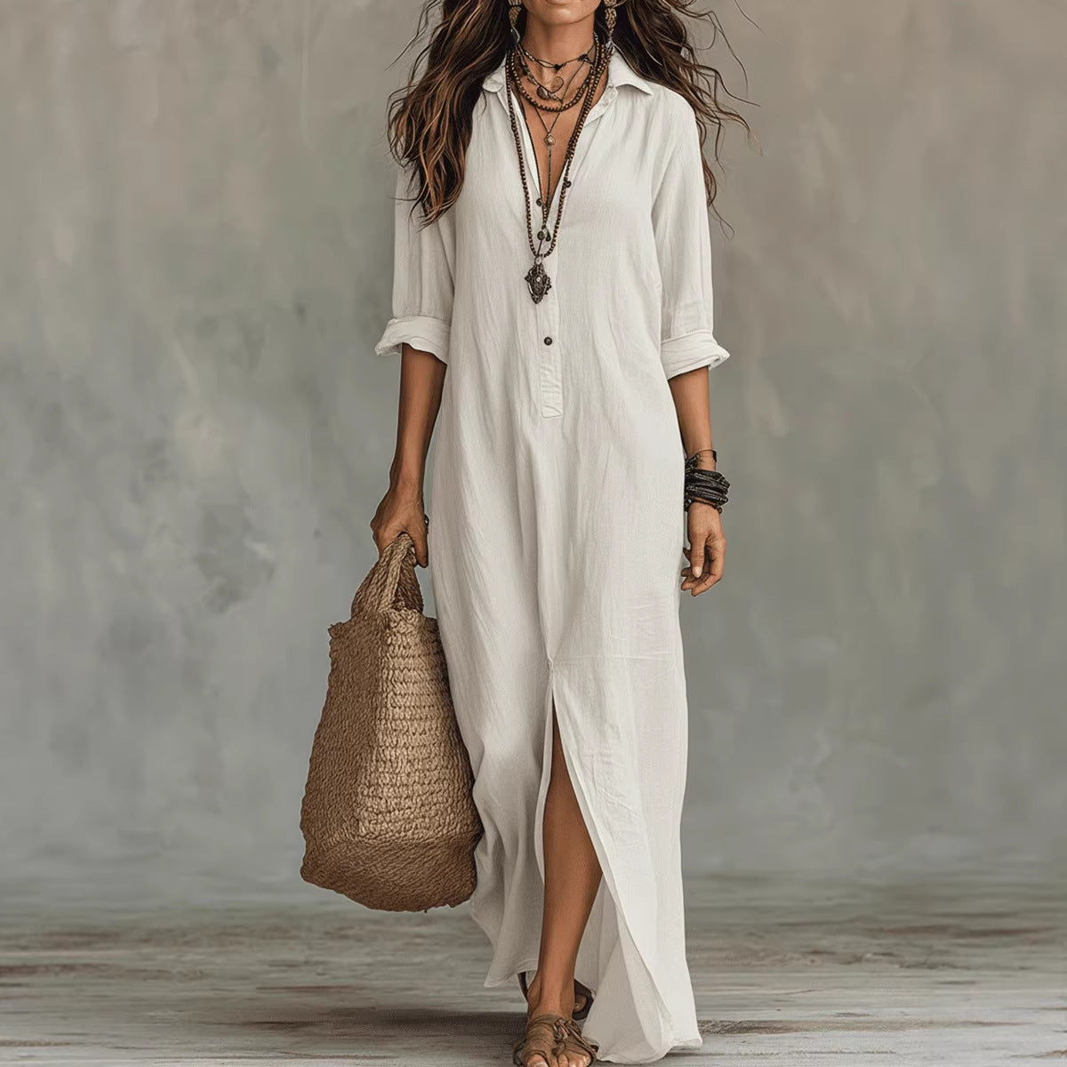 Long-sleeve Maxi Dress Casual