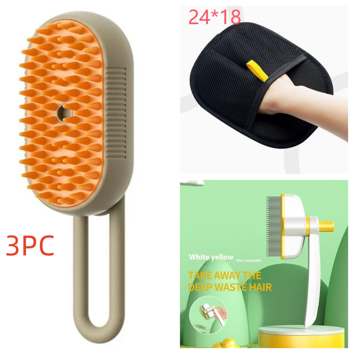 Cat & Dog Steam Brush 3 In 1