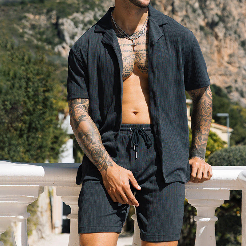 Men's 2 Piece Shirts-Shorts Beach