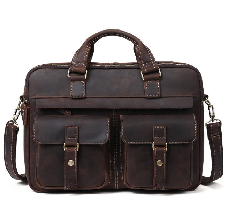 Men's lap top briefcase cowhide 15"