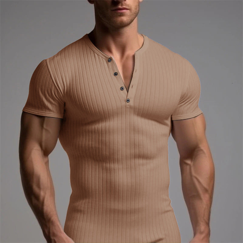 Slim Fit Short-sleeved Shirts Men's