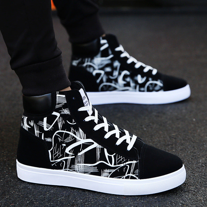 High top shoes Korean Edition men's