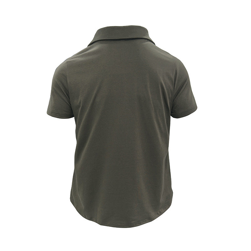 Summer Lapel Button Polo Shirt
