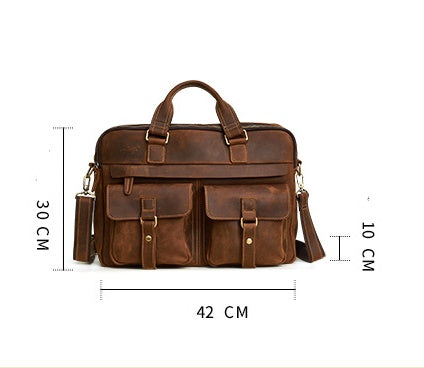 Men's lap top briefcase cowhide 15"