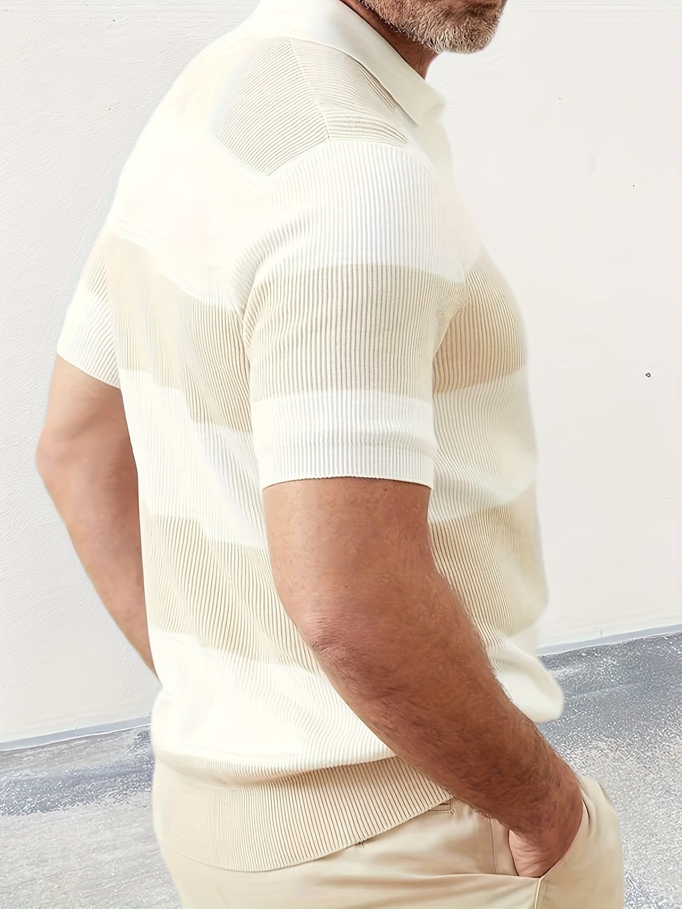 Men's Lapel Sweater Short Sleeve