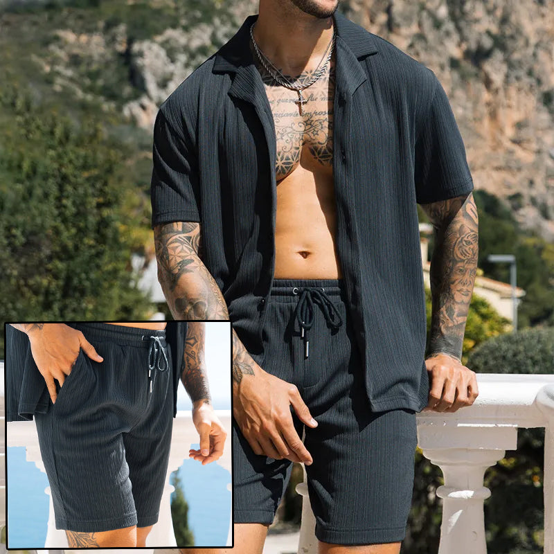 Men's 2 Piece Shirts-Shorts Beach