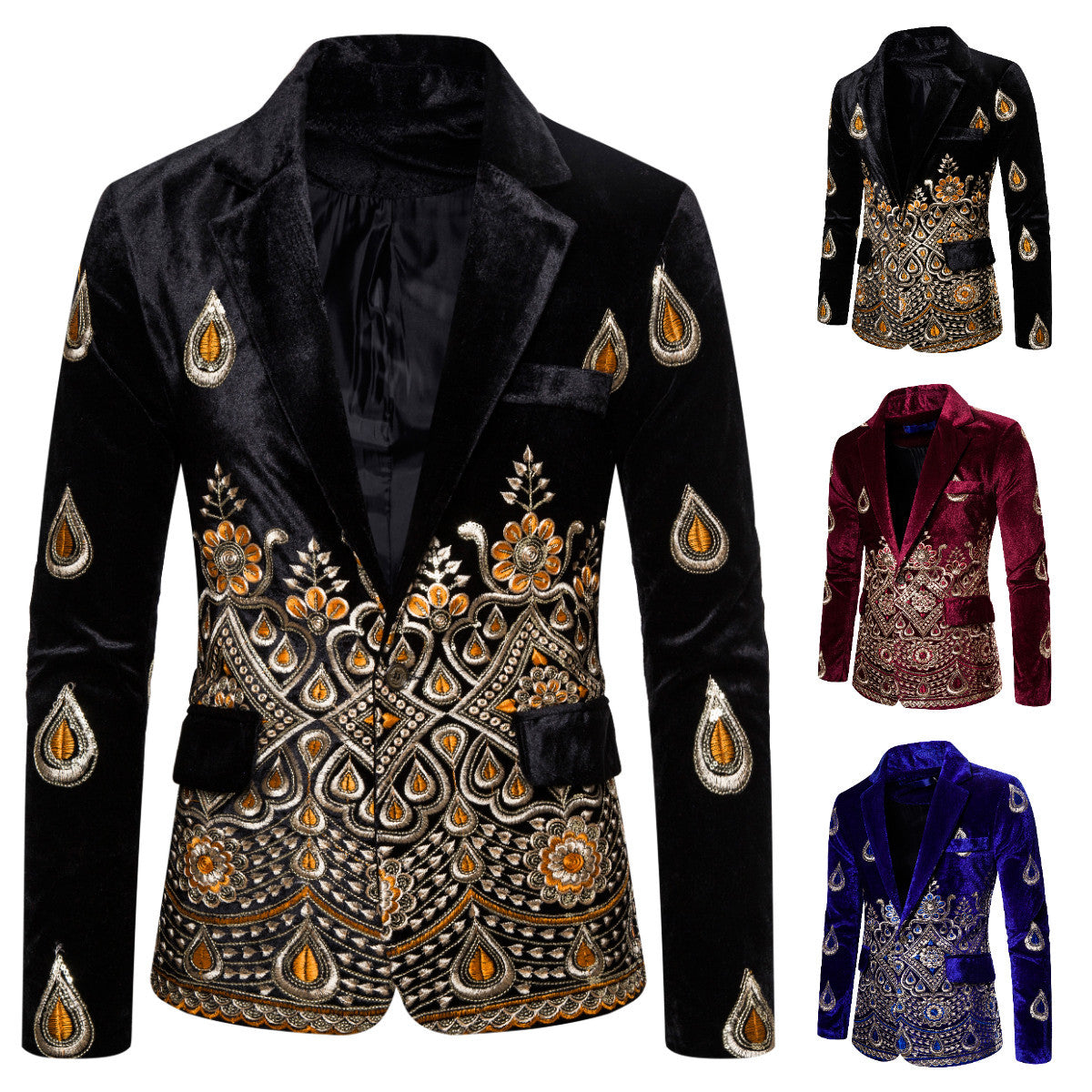 Print Single-breasted Suits For Men