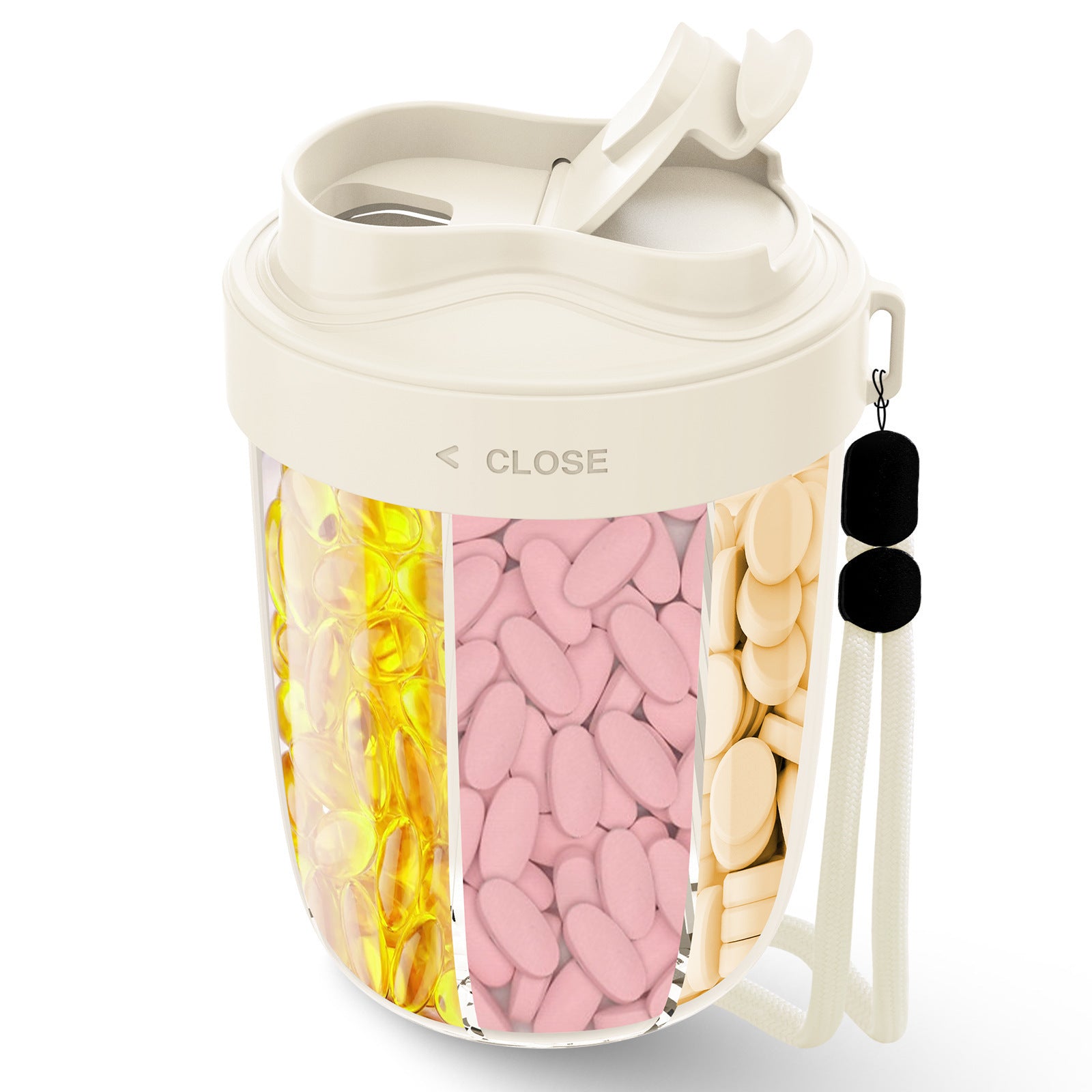 Supplement Storage Box Tablet Dispenser With 7 Different Vitamins