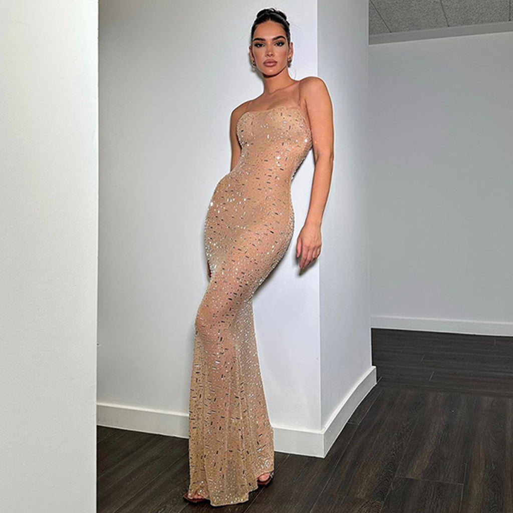 Sequined Off-Shoulder Dress
