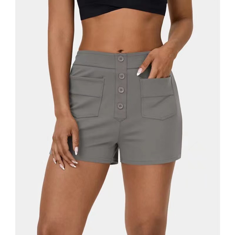 Polyester Mid-rise Shorts Women