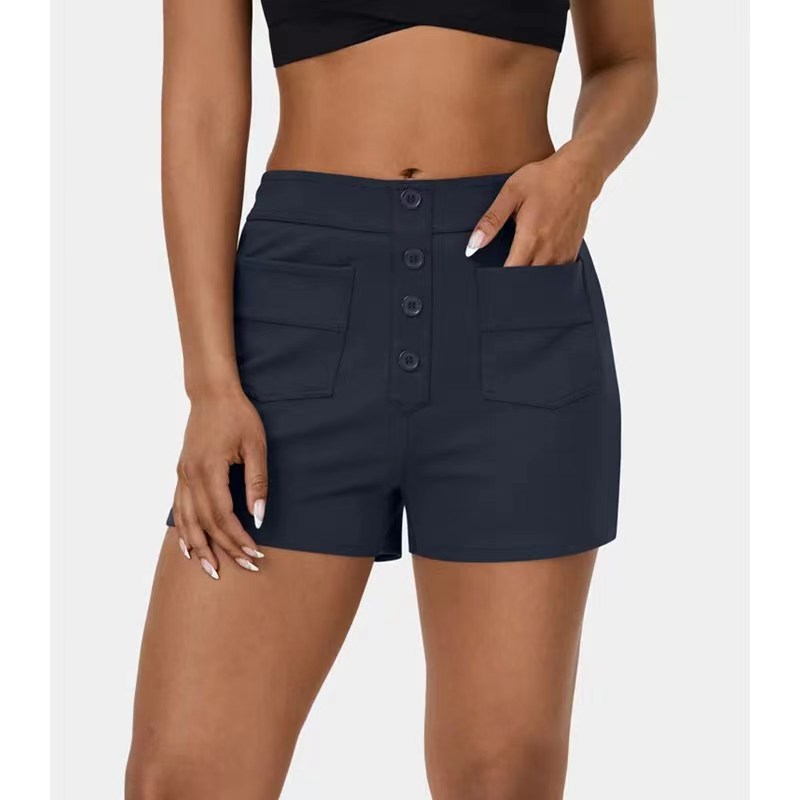 Polyester Mid-rise Shorts Women