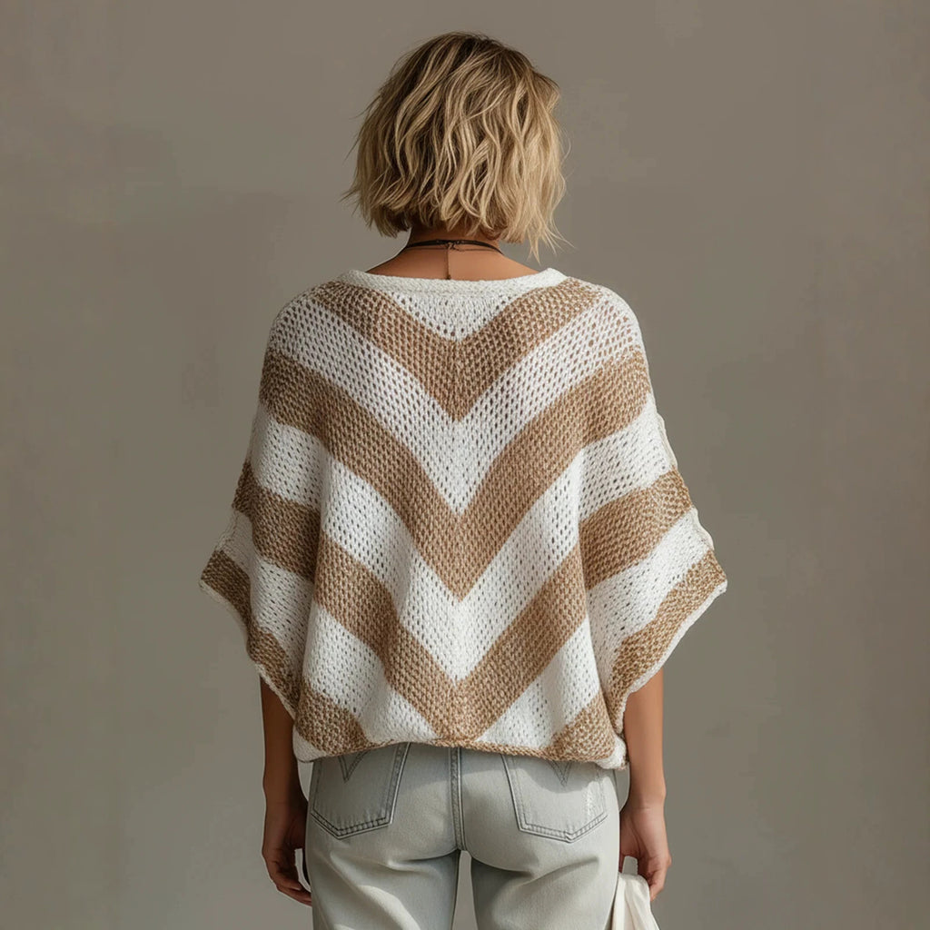 V-neck Short-sleeve knit Sweater