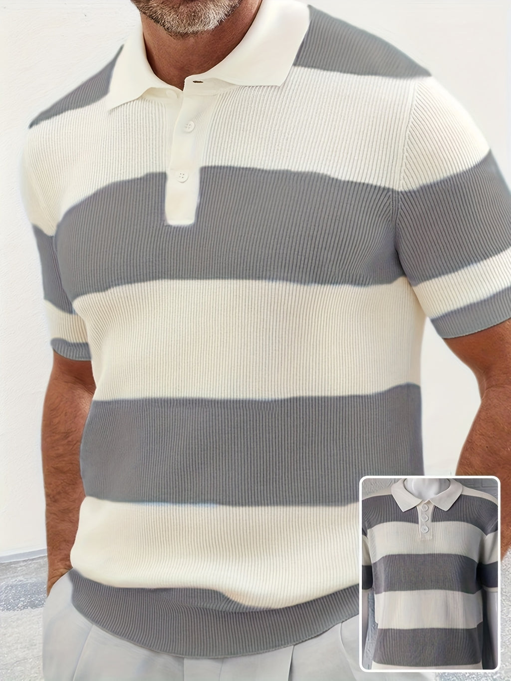 Men's Lapel Sweater Short Sleeve