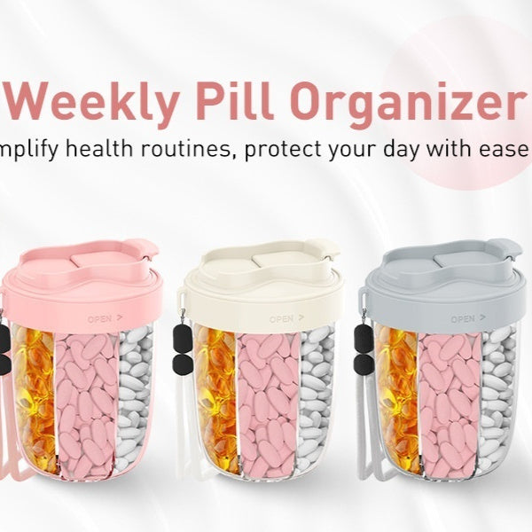 Supplement Storage Box Tablet Dispenser With 7 Different Vitamins