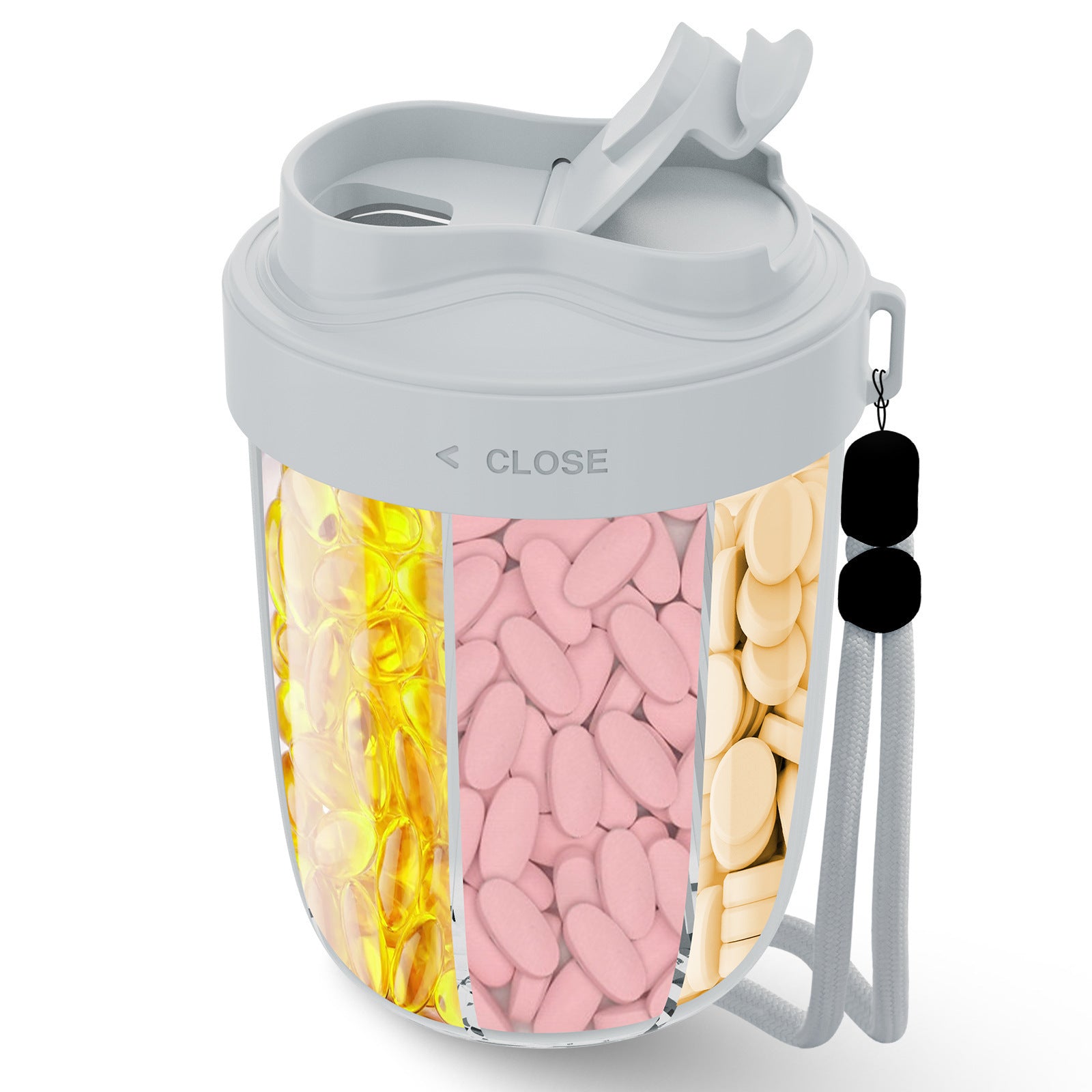 Supplement Storage Box Tablet Dispenser With 7 Different Vitamins