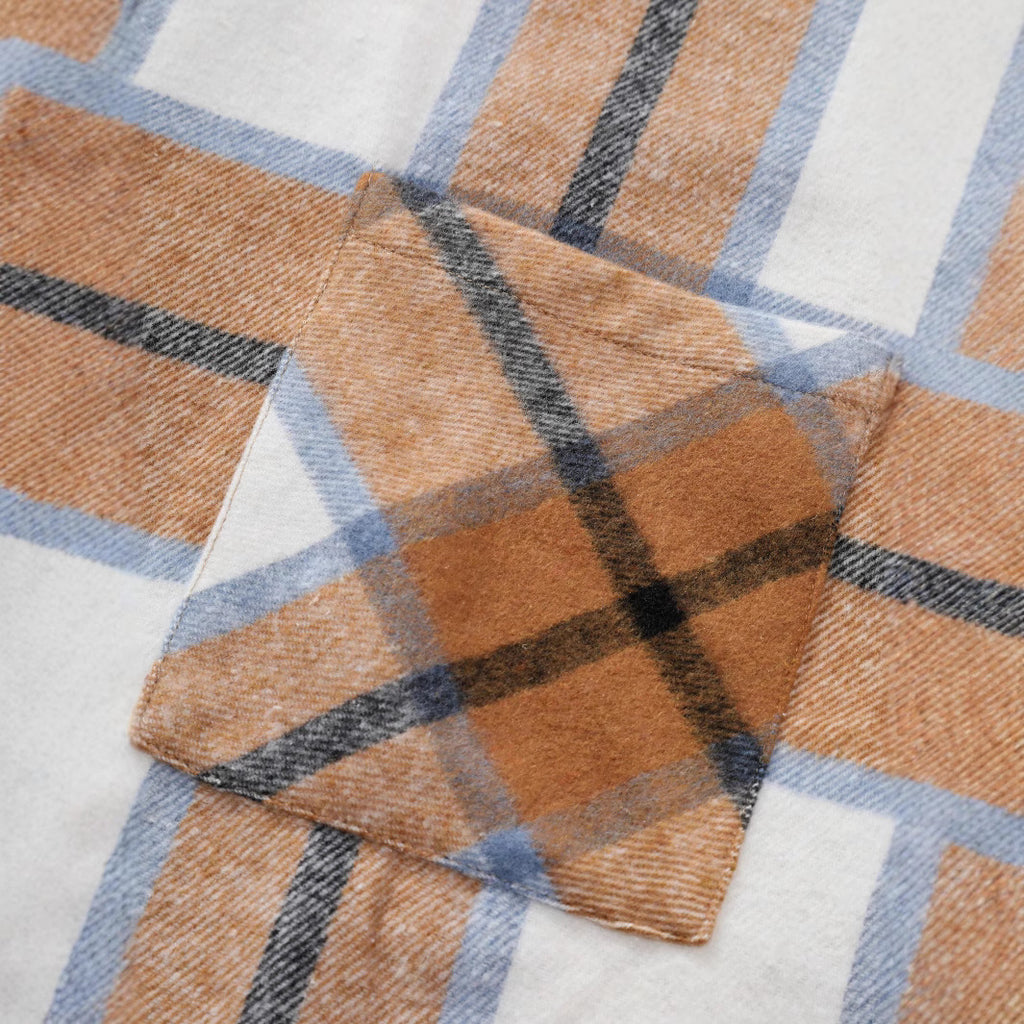 Mens Casual Flannel Plaid Jacket