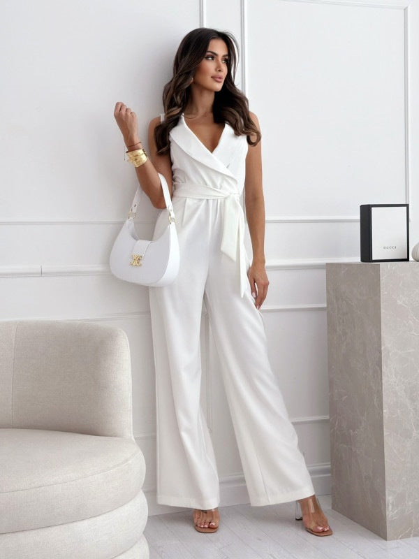 V-neck Jumpsuit Trousers Women's