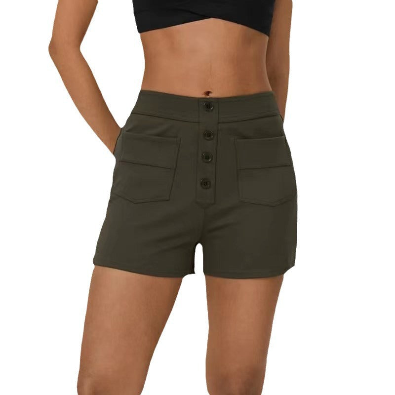 Polyester Mid-rise Shorts Women