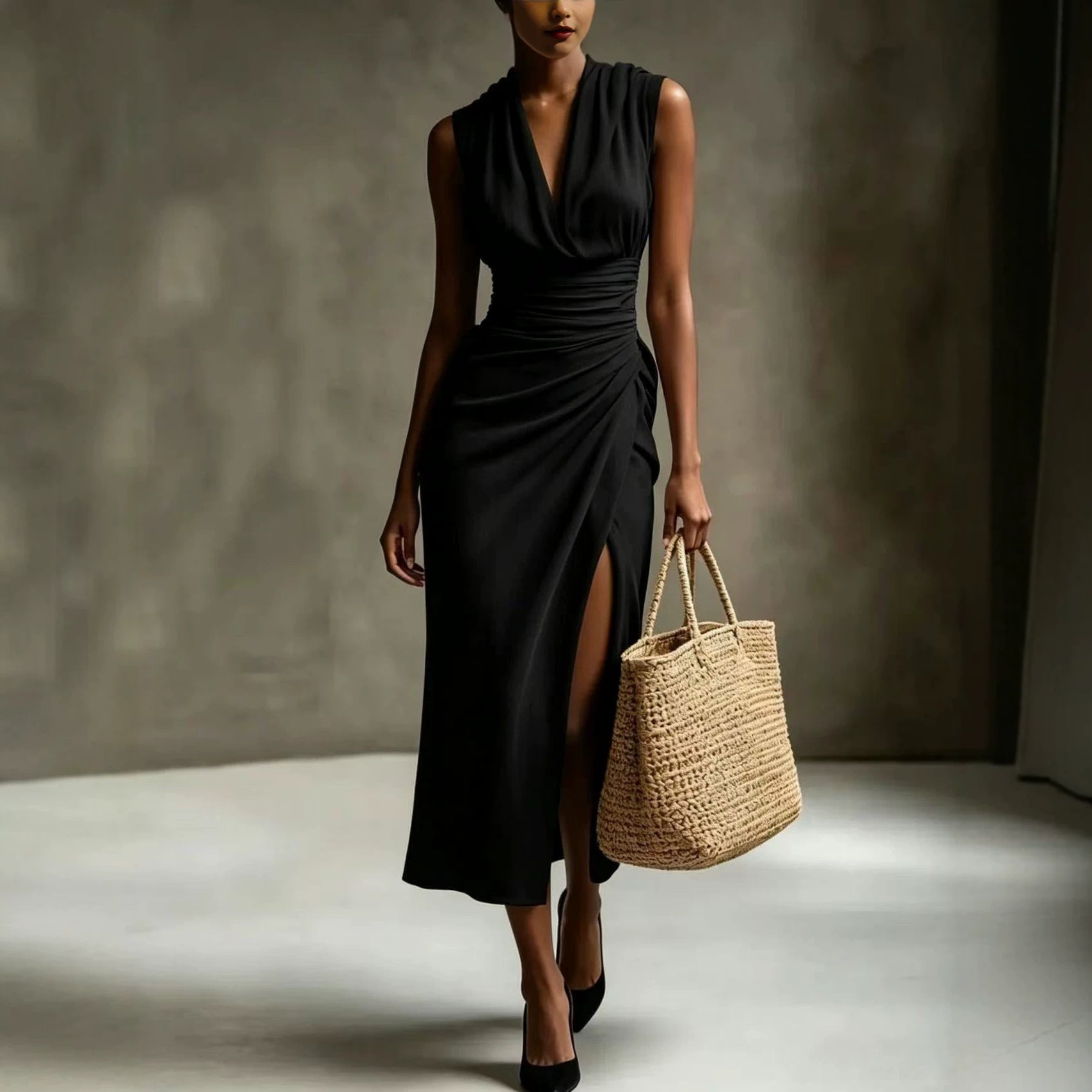 Elegant Midi Backless Dress