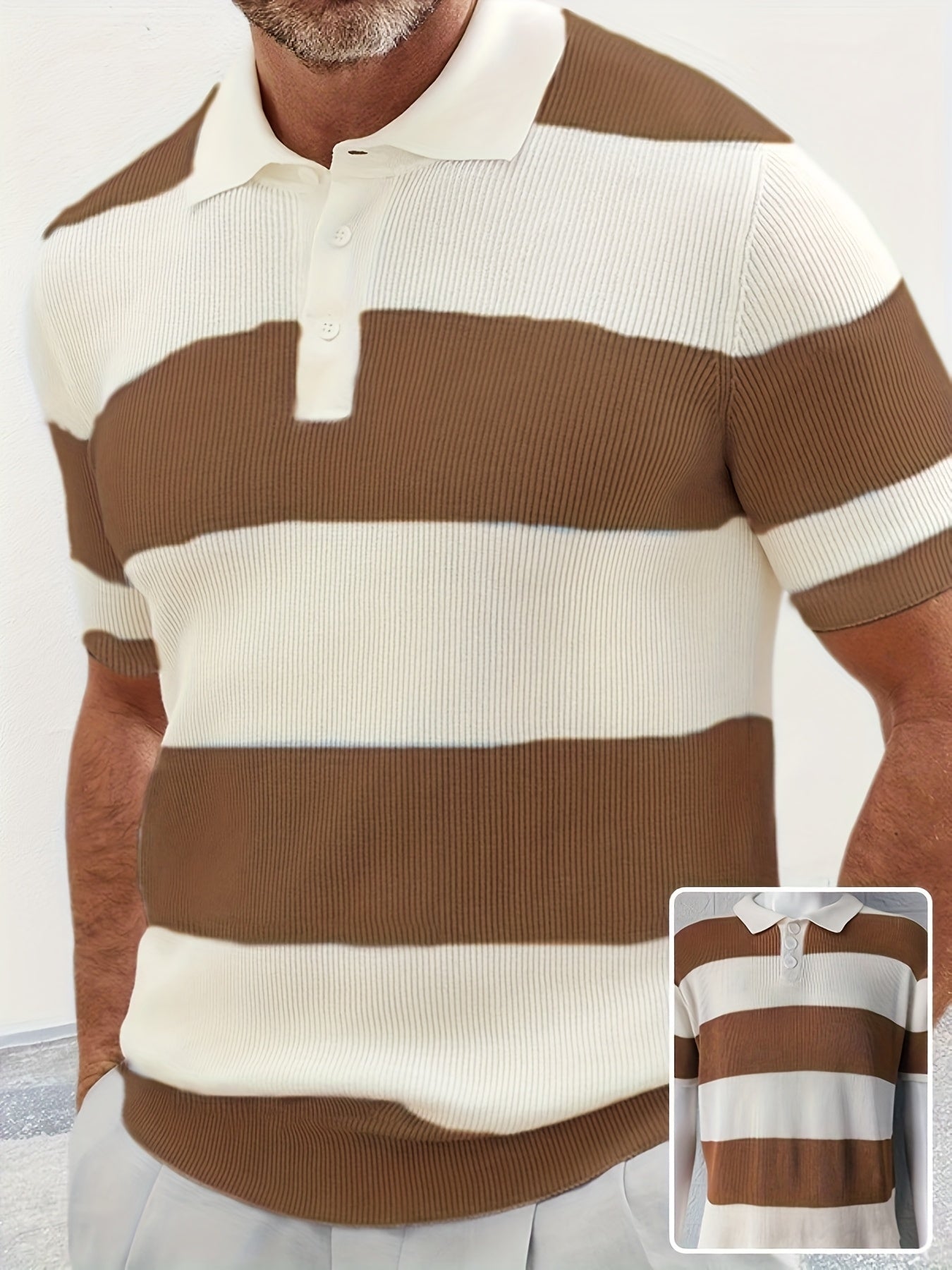 Men's Lapel Sweater Short Sleeve